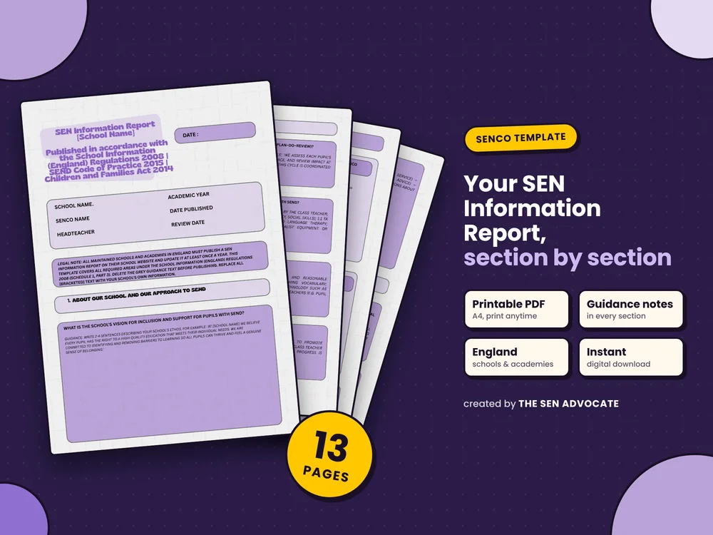 SEN Information Report template