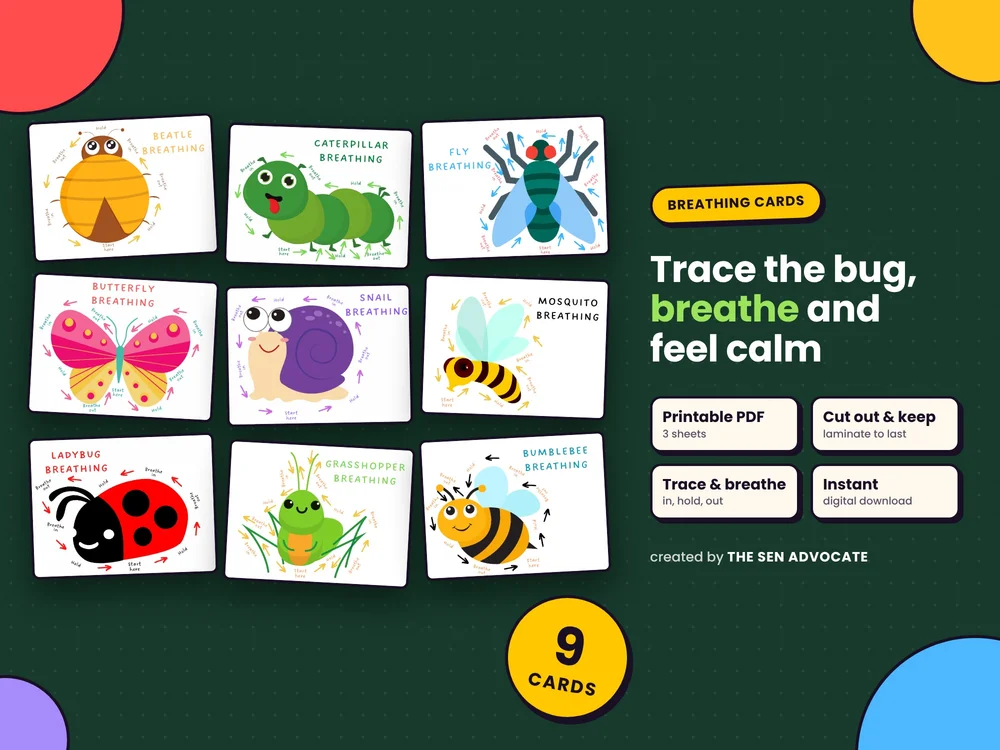 Bug Themed Breathing Cards