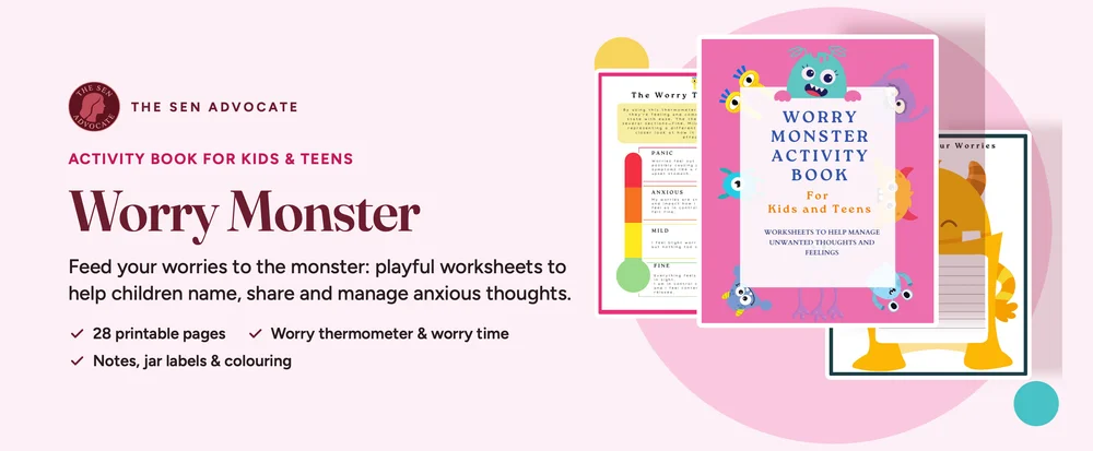 Worry Monster Activity Book for Kids and Teens